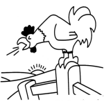 Dibujo para colorear Dibujo De Gallo Cantando Al Amanecer Para Colorear El Kikiriki