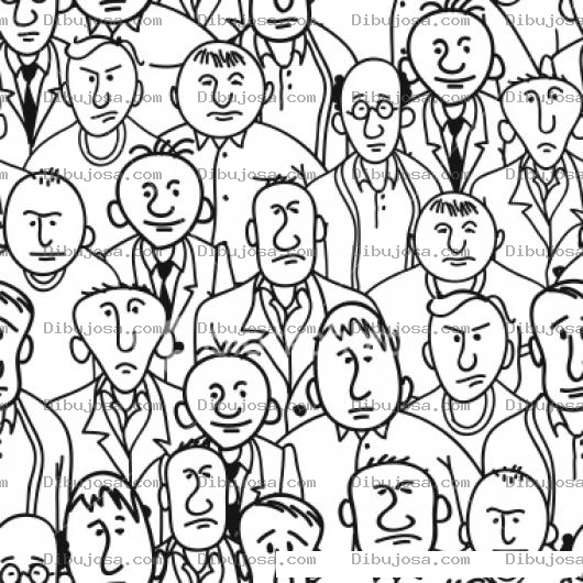 Dibujo para colorear Dibujo De Varias Personas En Un Grupo De Gente Para Pintar Y Colorer