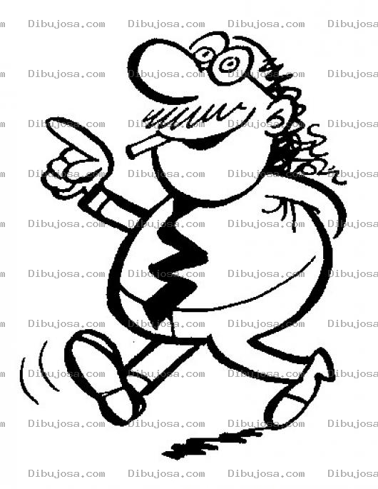 Dibujo para colorear Dibujo De Profesor Fumando Para Pintar Y Colorear