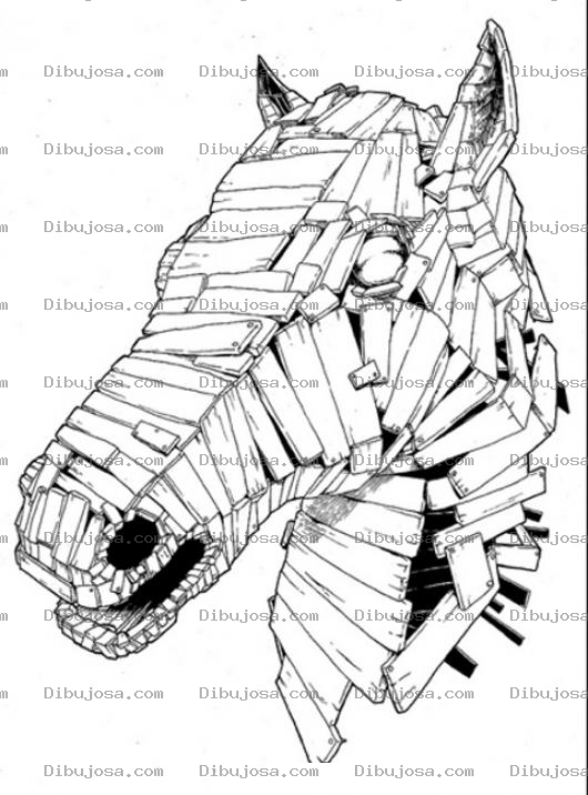 Dibujo para colorear Caballo De Madera Para Pintar Y Colorear