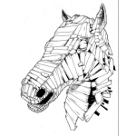Dibujo para colorear Caballo De Madera Para Pintar Y Colorear