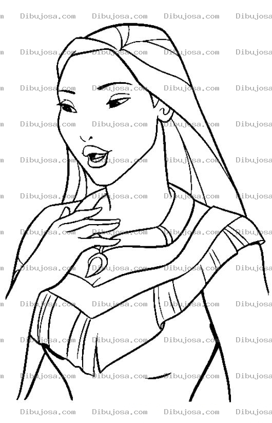 Dibujo para colorear Dibujo De Pocahontas Para Pintar Y Colorear