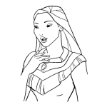 Dibujo para colorear Dibujo De Pocahontas Para Pintar Y Colorear