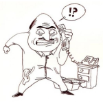 Dibujo para colorear Dibujo De Mecanico Recibiendo Una Llamada Telefonica desagradable Para Pintar Y Colorear
