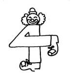 Dibujo para colorear Dibujo De Payaso Numero 4 Para Pintar Payasocuatro Y Colorear Payaso4