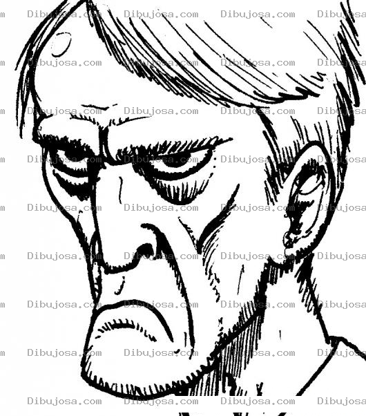 Dibujo para colorear Cara Larga Y Enojada Para Pintar Y Colorear