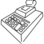 Dibujo para colorear Dibujo De Caja Registradora Para Pintar Y Colorear