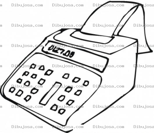 Dibujo para colorear Dibujo De Sumadora Para Pintar Y Colorear Calculadora Con Impresora Incluida