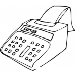 Dibujo para colorear Dibujo De Sumadora Para Pintar Y Colorear Calculadora Con Impresora Incluida
