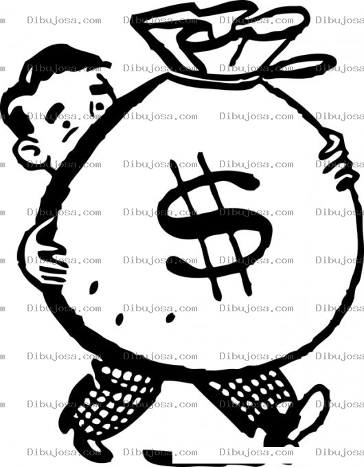 Dibujo para colorear Dibujo De Hombre Con Una Grab Bolsa De Dinero Para Colorear Saco De Dinero