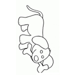 Dibujo para colorear Colorear perro con hueso