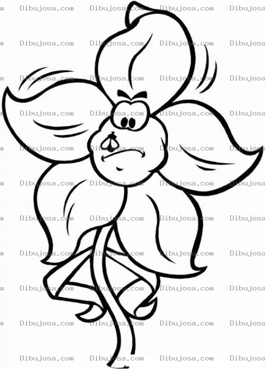 Dibujo para colorear Dibujo D Euna Flor Con Una Mosca En La Cara Para Pintar Y Colorear