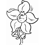 Dibujo para colorear Dibujo D Euna Flor Con Una Mosca En La Cara Para Pintar Y Colorear