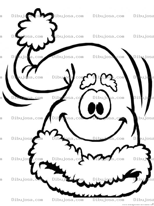 Dibujo para colorear Dibujo De Sombrero De Santa Claus Para Imprimir Colorear Y Pintar