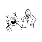 Dibujo para colorear Dibujo De Empleado Despertado Por Su Jefe Porque Se Habia Quedado Dormido Para Colorear
