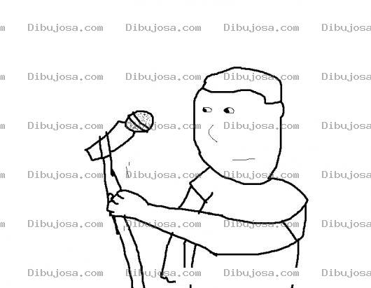 Dibujo para colorear Dibujo De Hombe Con Microfono Para Pintar Y Colorear
