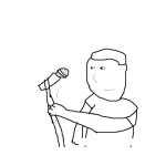 Dibujo para colorear Dibujo De Hombe Con Microfono Para Pintar Y Colorear