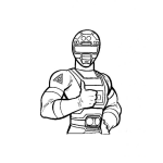 Dibujo para colorear Power Ranger Verde Para Pintar Y Colorear