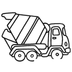 Dibujo para colorear Dibujo De Un Camion De Cemento Para Pintar Y Colorear