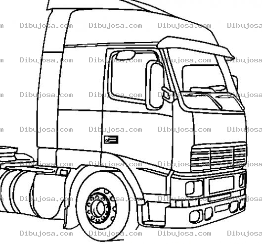 Dibujo para colorear Dibujo De Cabezal Freighliner Para Pintar Y Colorear