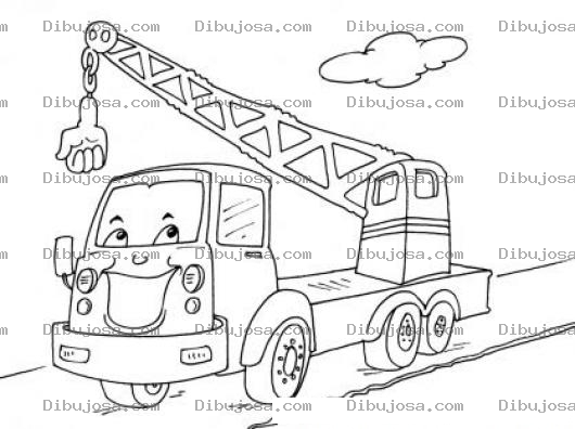 Dibujo para colorear Dibujo De Camion Grua Para Pintar Y Colorear