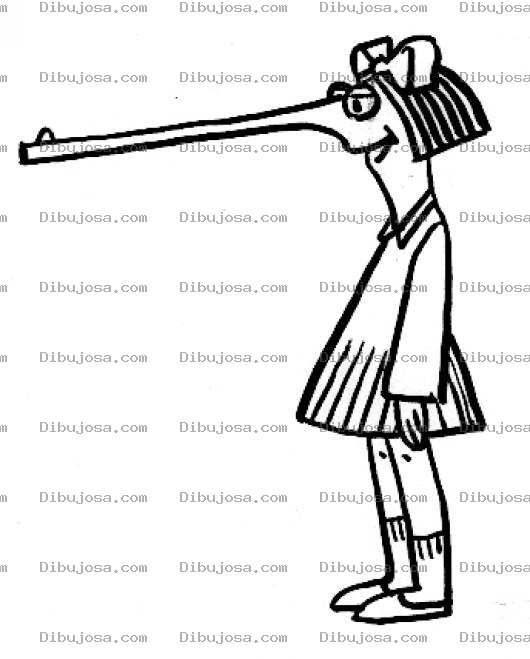 Dibujo para colorear Dibujo De Pinocha Nina Mentirosa Para Pintar Y Colorear Nina Nariz De Escopeta