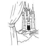 Dibujo para colorear Dibujo De Ventana Con Vista Al Castillo Para Pintar Y Colorear