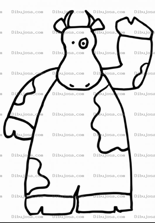Dibujo para colorear Dibujo De Vaca Parada En Dos Patas Para Pintar Y Colorear