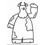 Dibujo para colorear Dibujo De Vaca Parada En Dos Patas Para Pintar Y Colorear