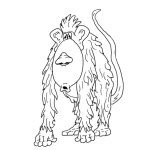 Dibujo para colorear Dibujo De Mono Peluldo Para Pintar Y Colorear