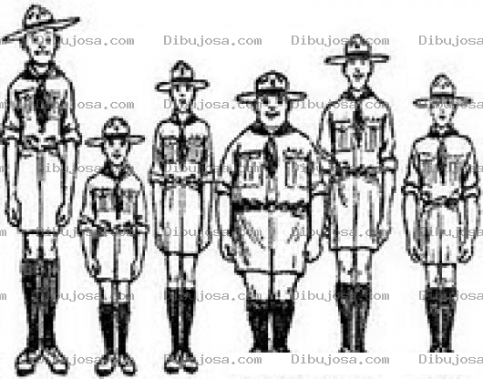 Dibujo para colorear Dibujo De Muchacho Exploradores Boyscouts Para Pintar Y Colorear