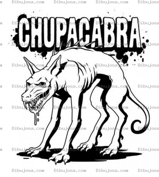 Dibujo para colorear Dibujo Del Chupacabra Para Pintar Y Colorear