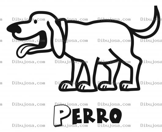 Dibujo para colorear Pintar perro con lengua de fuera