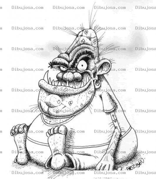 Dibujo para colorear Dibujo De Bebe Horrible Para Pintar Y Colorear Nene Feo Y Espeluznante