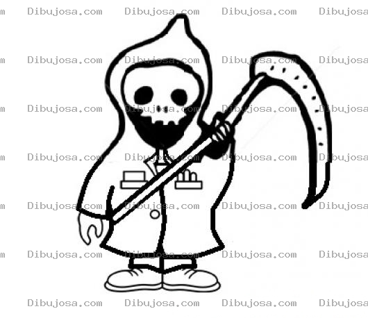 Dibujo para colorear Dibujoujo De La Muerte Con Su Guadana Para Pintar Y Colorear