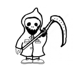 Dibujo para colorear Dibujoujo De La Muerte Con Su Guadana Para Pintar Y Colorear