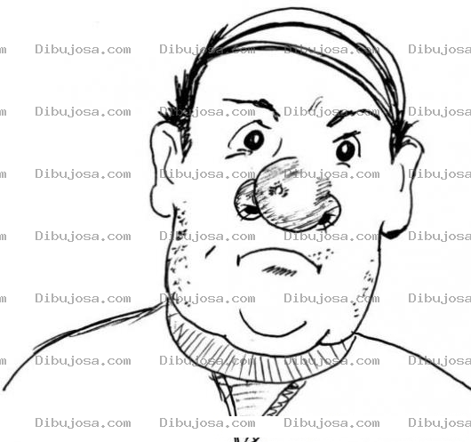 Dibujo para colorear Dibujo De Hombre Agripado Con Nariz Roja Para Pintar Y Colorear