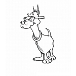 Dibujo para colorear Colorear Perro con lentes