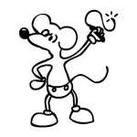 Dibujo para colorear Dibujo De Raton Con Mini Latigo Para Pintar Y Colorear