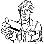 Dibujo para colorear Dibujo De Ombre Con Tarjeta De Credito Para Pintar Y Colorear