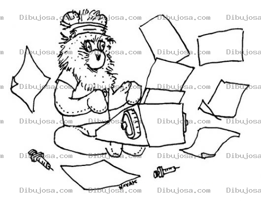 Dibujo para colorear Escribiendo En Maquina De Escribir Para Pintar Y Colorear