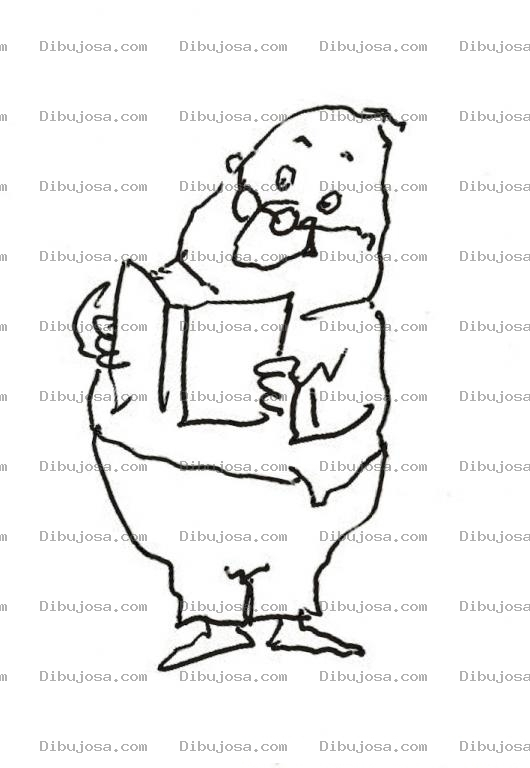 Dibujo para colorear Dibujo De Abuelito Leyendo Un Libro Para Pintar Y Colorear