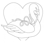 Dibujo para colorear Dibujo De Ganzo Y Corazon Para Pintar Y Colorear
