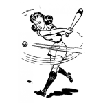 Dibujo para colorear Dibujo De Mujer Beisbolista Fallando Con Un Bate Para Pintar Y Colorear