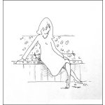 Dibujo para colorear Dibujo De Mujer Sentada En Sofa Para Pintar Y Colorear