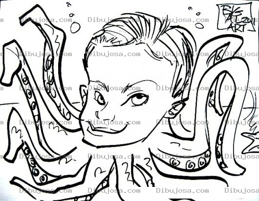Dibujo para colorear Dibujo D Ehombre Pulpo Para Pintar Y Colorear