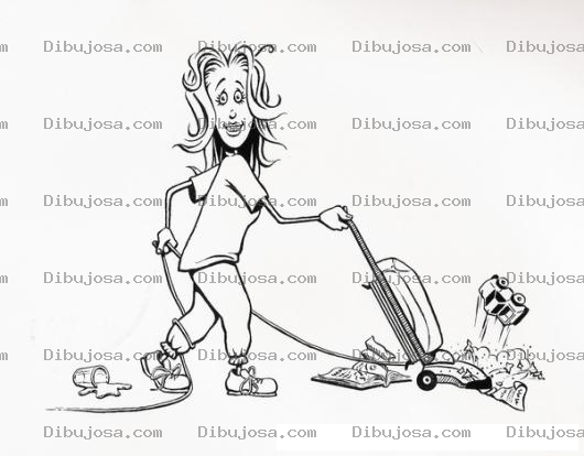 Dibujo para colorear Dibujo Para Colorear A Mama Aspirando El Piso Con Una Aspiradora