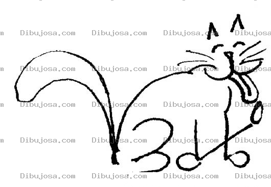 Dibujo para colorear Dibujo De Gato Lamiendose La Pata Para Pintar Y Colorear