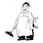 Dibujo para colorear Colorear Hombre Con Aspiradora