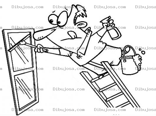 Dibujo para colorear Dibujo De Limpiador De Vidrios Para Pintar Y Colorear Limpiavidrios